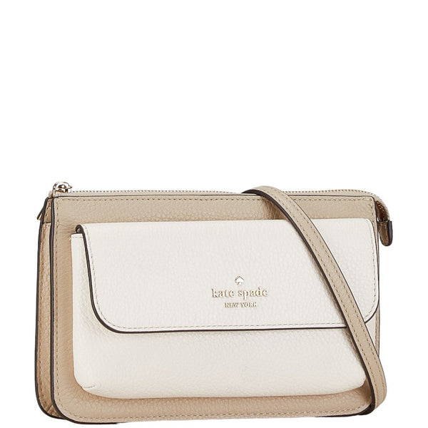 ケイトスペード ショルダーバッグ グレージュ ホワイト レザー レディース Kate Spade 【中古】