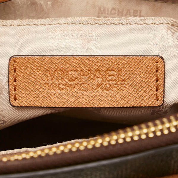 マイケルコース MKシグネチャー ハンドバッグ ショルダーバッグ 2WAY 35S7GSOS2B ブラウン PVC レザー レディース Michael Kors 【中古】