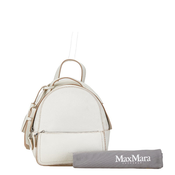 マックスマーラ リュック バックパック ホワイト レザー レディース MAX MARA 【中古】