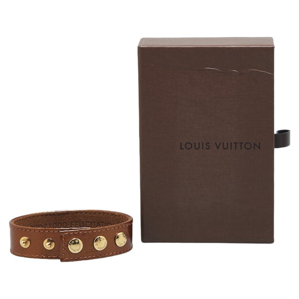 ルイ ヴィトン モノグラム ヴェルニ FELICITATIONS  ブレスレット LVJ2000 ブラウン パテントレザー レディース LOUIS VUITTON 【中古】