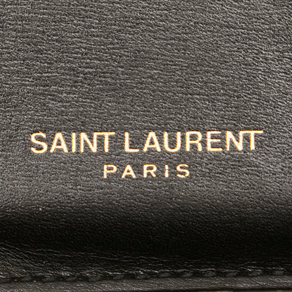 サンローラン フラグメント ジップカードケース ブラック レザー レディース SAINT LAURENT 【中古】