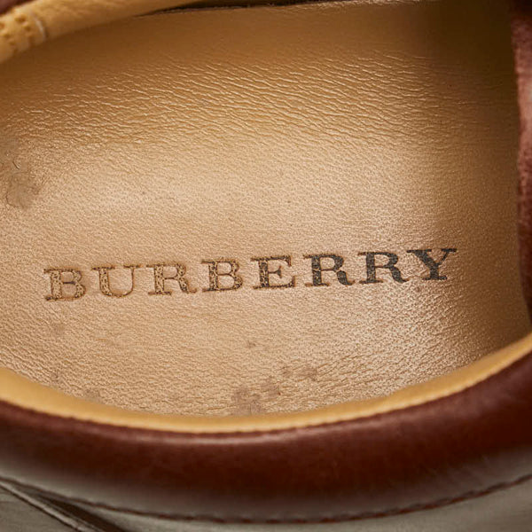 バーバリー ホースロゴ 型押し スニーカー サイズ：26 BU1381 ブラウン レザー メンズ BURBERRY 【中古】