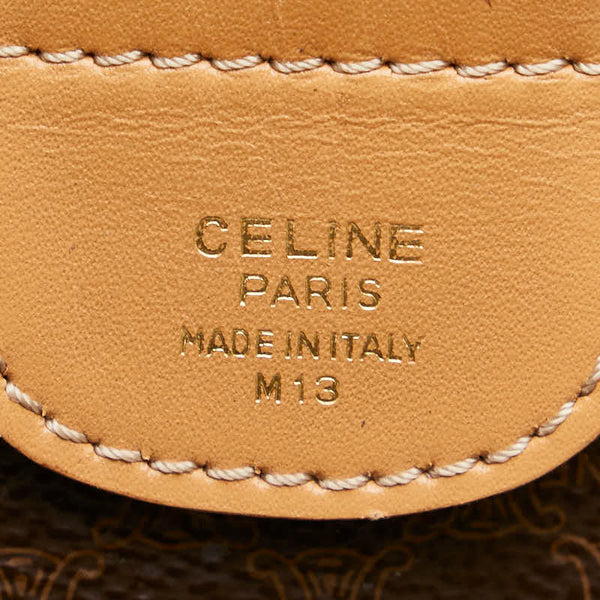 セリーヌ マカダム ハンドバッグ ブラウン PVC レザー レディース CELINE 【中古】