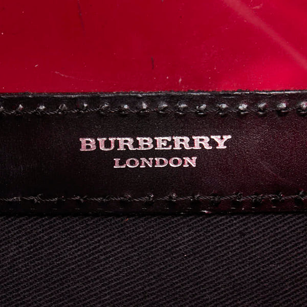 バーバリー ノバチェック ワンショルダーバッグ ハンドバッグ ベージュ レッド ブラック PVC ビニール レディース BURBERRY 【中古】