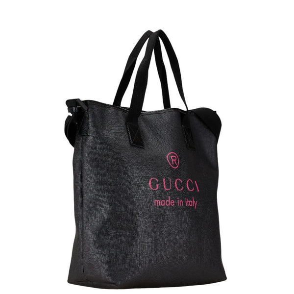 グッチ ロゴ ハンドバッグ トートバッグ ショルダーバッグ 2WAY 231859 ブラック ピンク レザー レディース GUCCI 【中古】