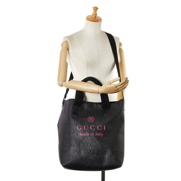 グッチ ロゴ ハンドバッグ トートバッグ ショルダーバッグ 2WAY 231859 ブラック ピンク レザー レディース GUCCI 【中古】