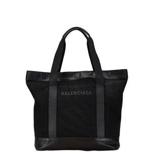 バレンシアガ ハンドバッグ トートバッグ ブラック キャンバス レザー レディース BALENCIAGA 【中古】