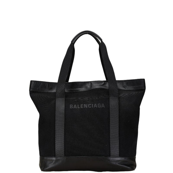 バレンシアガ ハンドバッグ トートバッグ ブラック キャンバス レザー レディース BALENCIAGA 【中古】