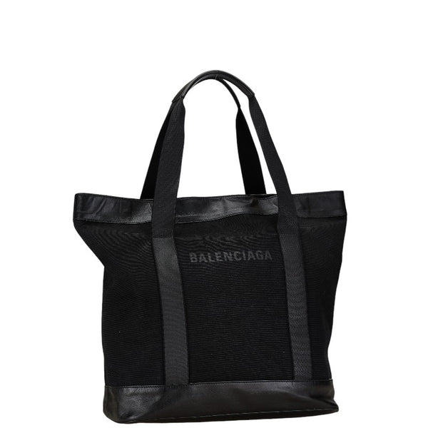 バレンシアガ ハンドバッグ トートバッグ ブラック キャンバス レザー レディース BALENCIAGA 【中古】