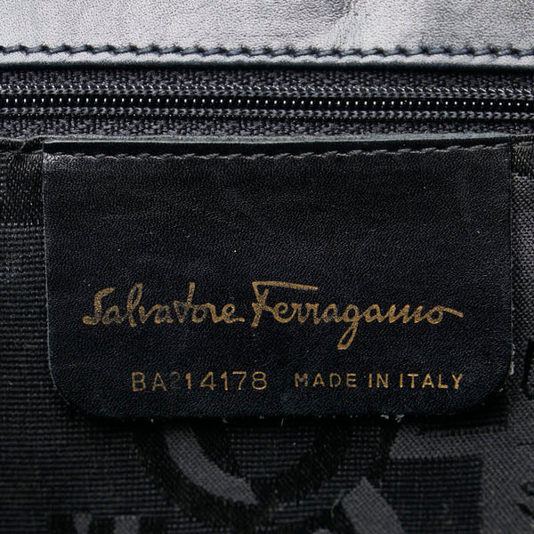 サルヴァトーレフェラガモ ヴァラリボン ハンドバッグ ショルダーバッグ 2WAY BA214178 ブラック レザー レディース Salvatore Ferragamo 【中古】