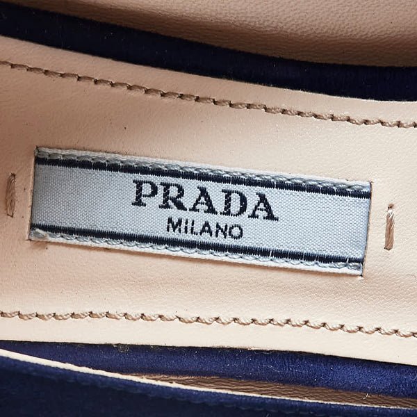 プラダ ヒール パンプス ブルー スウェード レディース PRADA 【中古】