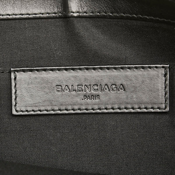 バレンシアガ ストライプ ロゴ クラッチバッグ 420407 レッド ブラック キャンバス レザー レディース BALENCIAGA 【中古】