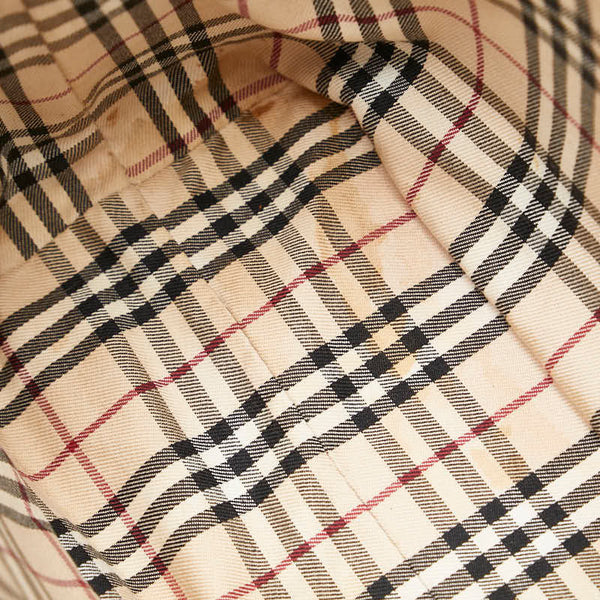 バーバリー ノバチェック ハンドバッグ ブラック レザー レディース BURBERRY 【中古】