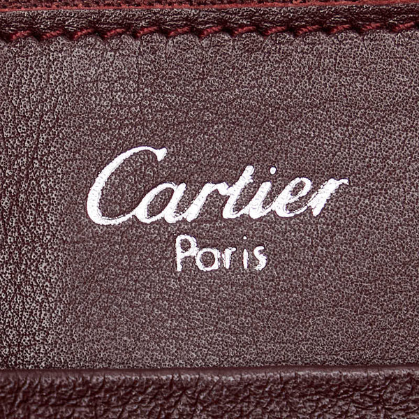 カルティエ マストライン トートバッグ ボルドー ワインレッド レザー レディース CARTIER 【中古】