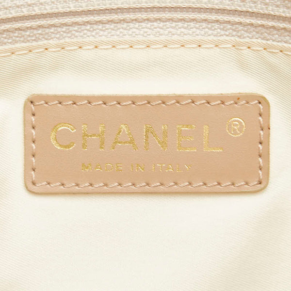 シャネル ニュートラベルライン トートMM トートバッグ ハンドバッグ A15991 ベージュ ナイロン レザー レディース CHANEL 【中古】