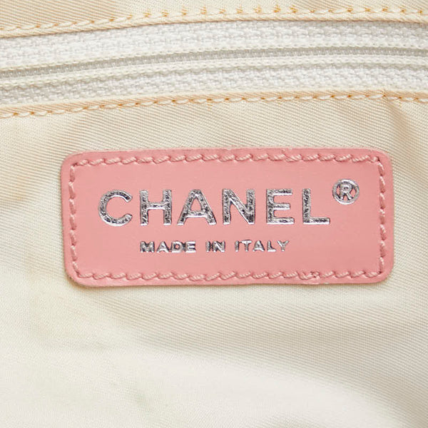 シャネル ニュートラベルライン トートMM トートバッグ ハンドバッグ ピンク ナイロン レザー レディース CHANEL 【中古】