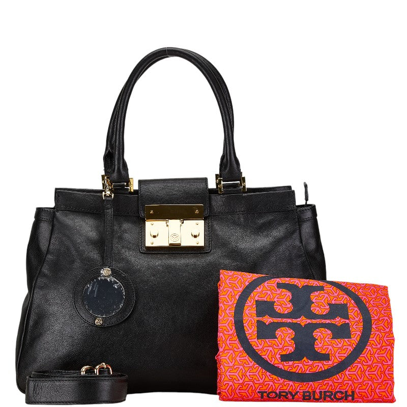 トリーバーチ ハンドバッグ ショルダーバッグ 2WAY ブラック レザー レディース Tory Burch 【中古】