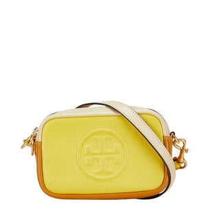 トリーバーチ 斜め掛け ショルダーバッグ イエロー ベージュ ホワイト アイボリー レザー レディース Tory Burch 【中古】