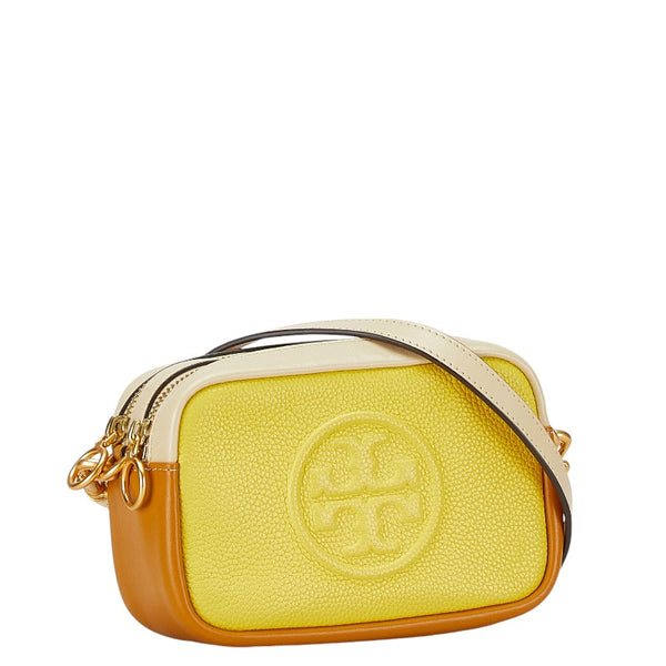 トリーバーチ 斜め掛け ショルダーバッグ イエロー ベージュ ホワイト アイボリー レザー レディース Tory Burch 【中古】