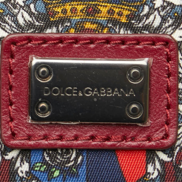 ドルチェアンドガッバーナ リュック バックパック ボルドー ワインレッド ナイロン レザー レディース DOLCE&GABBANA 【中古】