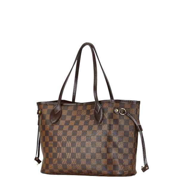 ルイ ヴィトン ダミエ ネヴァーフルPM トートバッグ ショルダーバッグ N51109 ブラウン PVC レザー レディース LOUIS VUITTON 【中古】