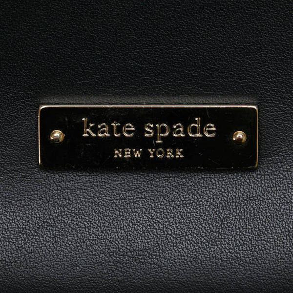 ケイトスペード リボンモチーフ スタッズ チェーン ショルダーバッグ ブラック レザー レディース Kate Spade 【中古】