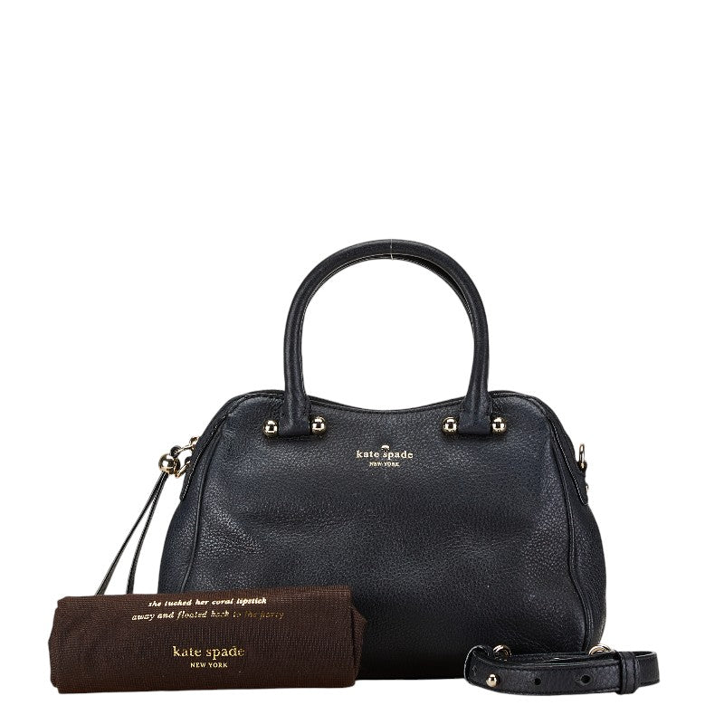 ケイトスペード ロゴ ハンドバッグ ショルダーバッグ 2WAY ブラック レザー レディース Kate Spade 【中古】