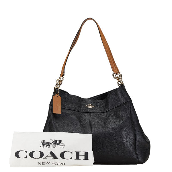 コーチ レキシー ホーボー トートバッグ F38987 ブラック ブラウン レザー レディース COACH 【中古】