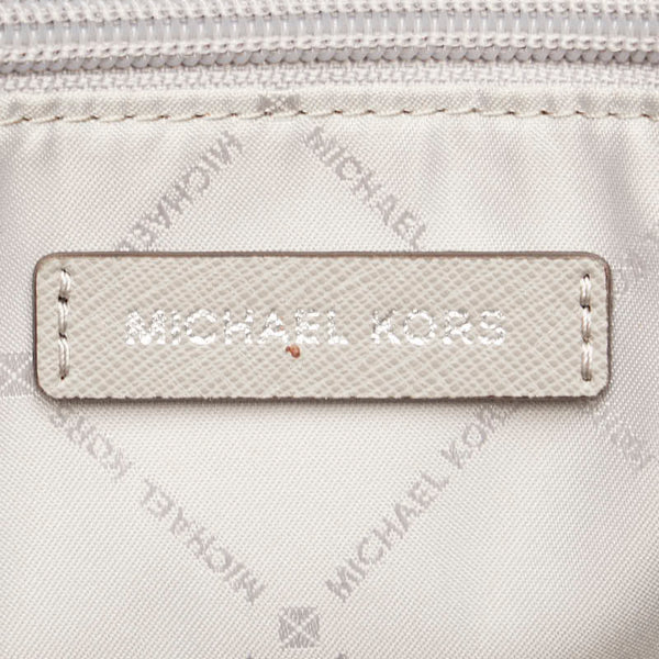 マイケルコース ロゴ 総柄 ハンドバッグ ショルダーバッグ 2WAY ホワイト グレー レザー レディース Michael Kors 【中古】