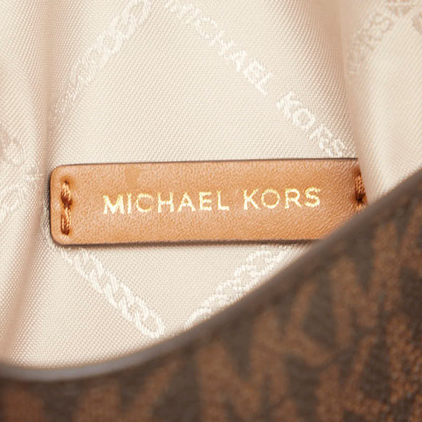 マイケルコース シグネチャー ハンドバッグ トートバッグ 35F1GM9T3B ブラウン PVC レザー レディース Michael Kors 【中古】