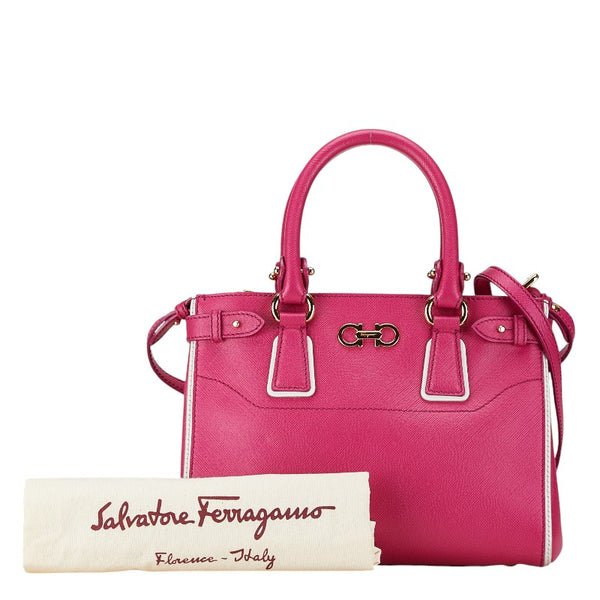 サルヴァトーレフェラガモ ガンチーニ ハンドバッグ ショルダーバッグ 2WAY ピンク レザー レディース Salvatore Ferragamo 【中古】