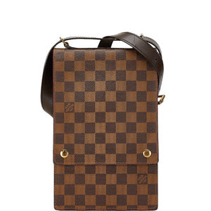 ルイ ヴィトン ダミエ ポートベロー 斜め掛け ショルダーバッグ N45271 ブラウン PVC レザー レディース LOUIS VUITTON 【中古】