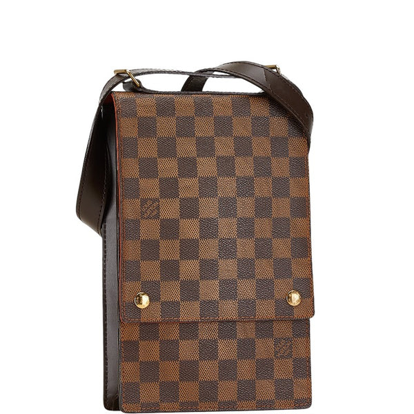 ルイ ヴィトン ダミエ ポートベロー 斜め掛け ショルダーバッグ N45271 ブラウン PVC レザー レディース LOUIS VUITTON 【中古】