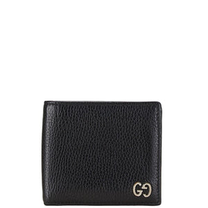 グッチ ドリアン 二つ折り財布 473922 ブラック レザー レディース GUCCI 【中古】