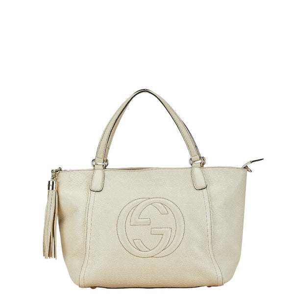 グッチ ソーホー ハンドバッグ ショルダーバッグ 2WAY 369176 オフホワイト レザー レディース GUCCI 【中古】