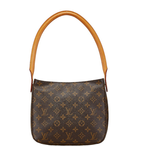 ルイ ヴィトン モノグラム ルーピングMM ショルダーバッグ ハンドバッグ M51146 ブラウン PVC レザー レディース LOUIS VUITTON 【中古】