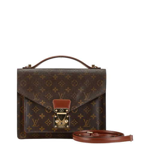 ルイ ヴィトン モノグラム モンソー26 ハンドバッグ ショルダーバッグ 2WAY M51187 ブラウン PVC レザー レディース LOUIS VUITTON 【中古】