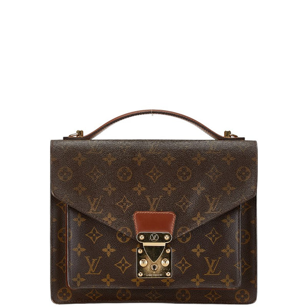 ルイ ヴィトン モノグラム モンソー26 ハンドバッグ ショルダーバッグ 2WAY M51187 ブラウン PVC レザー レディース LOUIS VUITTON 【中古】