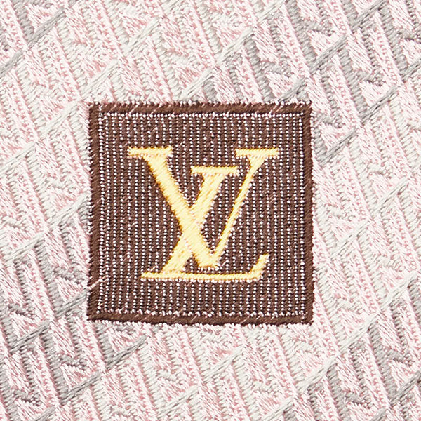 ルイ ヴィトン ロゴ ネクタイ ピンク グレー シルク メンズ LOUIS VUITTON 【中古】