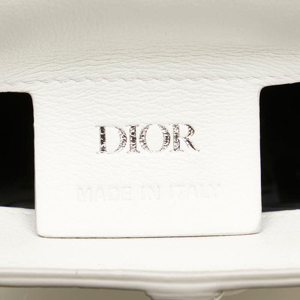 ディオール サドル 総柄 ボクシー 斜め掛け ショルダーバッグ ホワイト レザー レディース Dior 【中古】