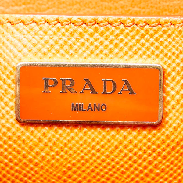 プラダ サフィアーノ ハンドバッグ ショルダーバッグ 2WAY オレンジ レザー レディース PRADA 【中古】