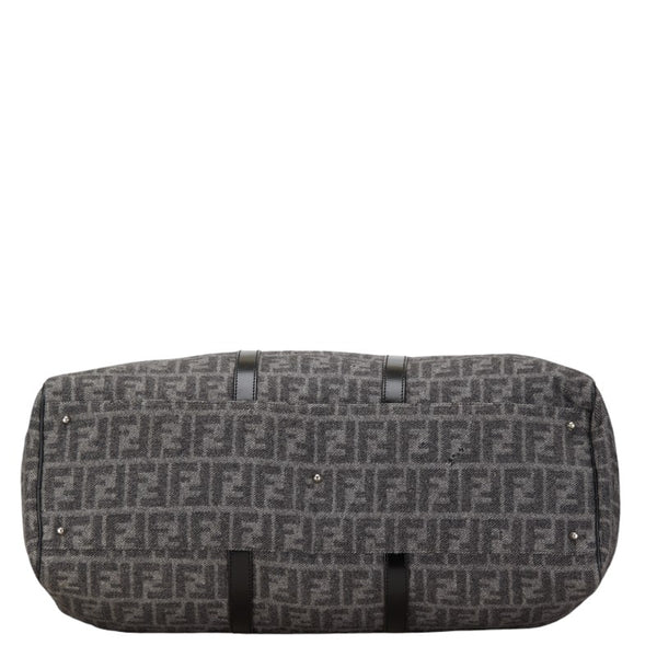 フェンディ ズッカ ボストンバッグ 15611 ブラウン ウール レザー レディース FENDI 【中古】