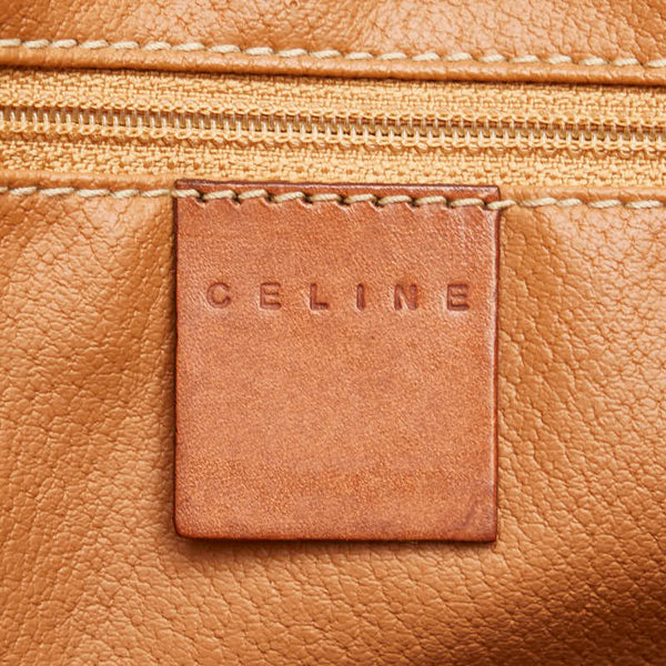 セリーヌ マカダム トートバッグ ハンドバッグ ブラウン PVC レザー レディース CELINE 【中古】