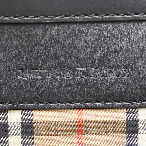 バーバリー ノバチェック シャドーホース ワンショルダーバッグ ハンドバッグ ブラック レザー レディース BURBERRY 【中古】