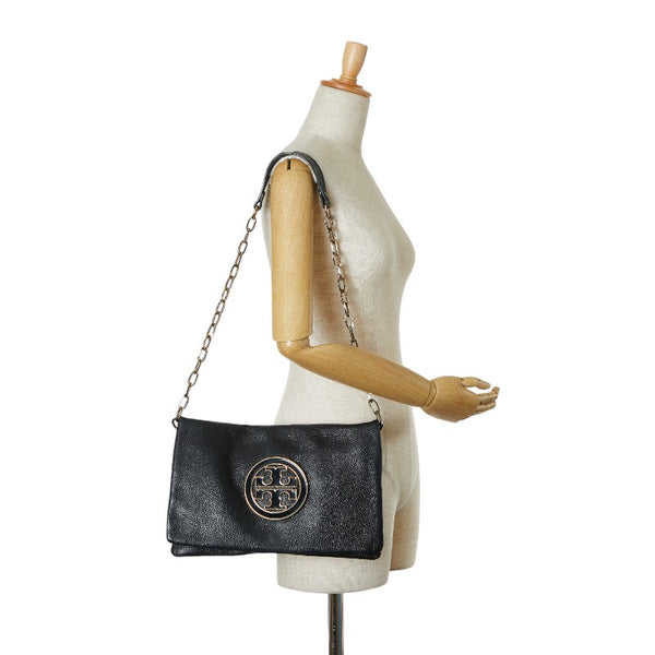 トリーバーチ チェーン ショルダーバッグ ブラック レザー レディース Tory Burch 【中古】