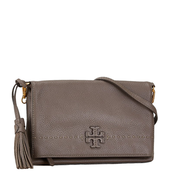 トリーバーチ タッセル チェーン ショルダーバッグ ブラウン レザー レディース Tory Burch 【中古】