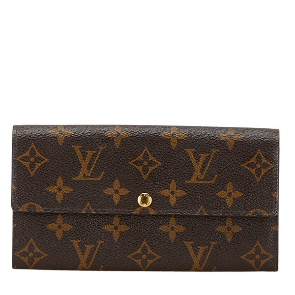 ルイ ヴィトン モノグラム ポルトフォイユ サラ 長財布 M61734 ブラウン PVC レザー レディース LOUIS VUITTON 【中古】