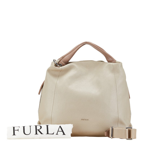 フルラ ハンドバッグ ショルダーバッグ 2WAY ベージュ ピンク レザー レディース Furla 【中古】