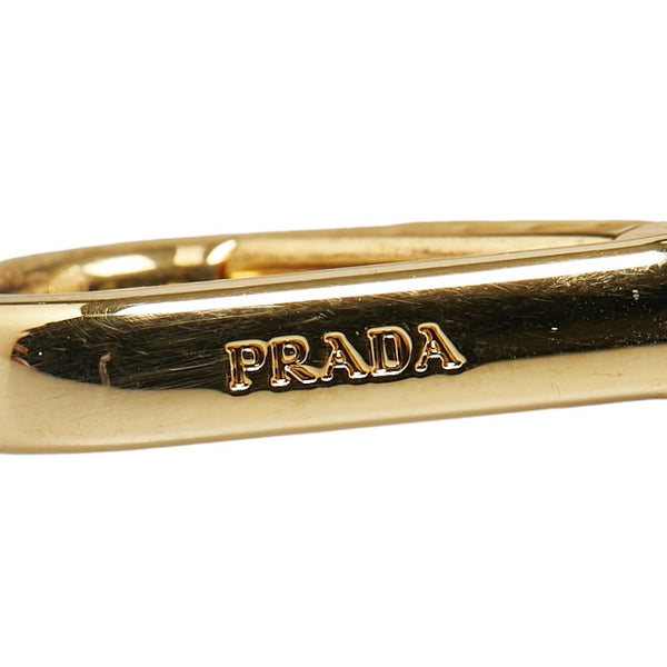 プラダ ショルダーストラップ ホワイト ゴールド レザー レディース PRADA 【中古】