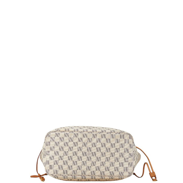 ルイ ヴィトン ダミエ アズール ネヴァーフルMM トートバッグ ショルダーバッグ N51107 ホワイト PVC レザー レディース LOUIS VUITTON 【中古】